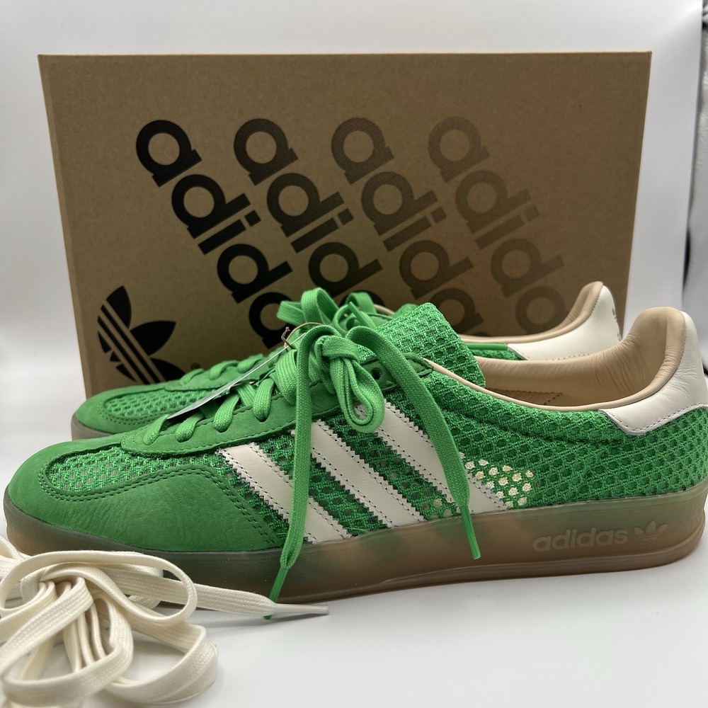 Adidas Originals Gazelle Indoor Shoes Men Size 12 Energy Green/Off White Sneaker